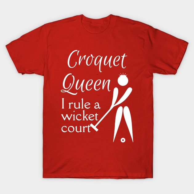 Lispe Croquet Queen I rule a wicket court T-Shirt by Lispe